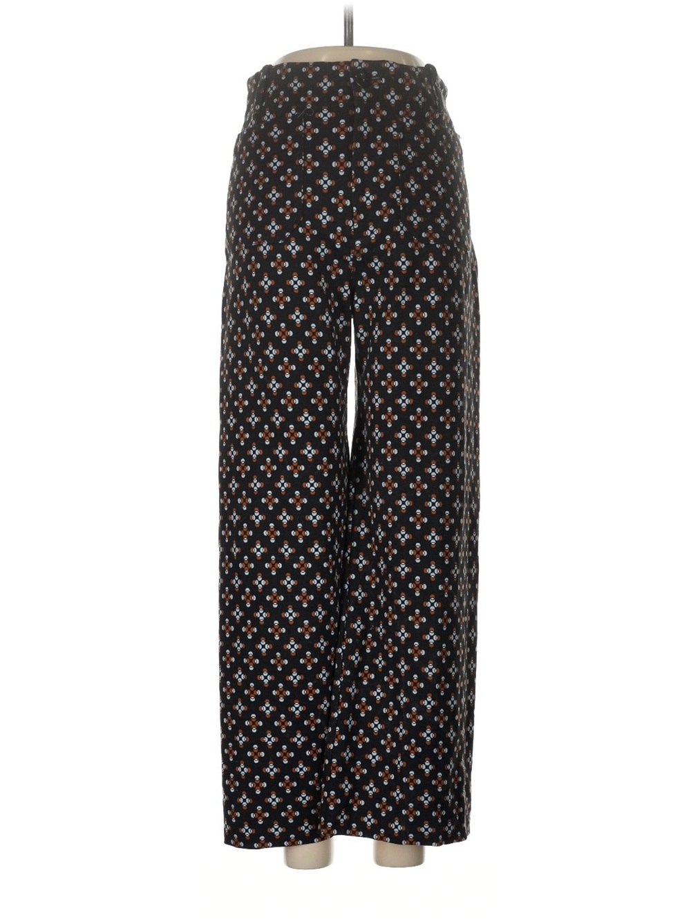 Maeve Anthropologie Black Wide-Leg Floral Print Pants